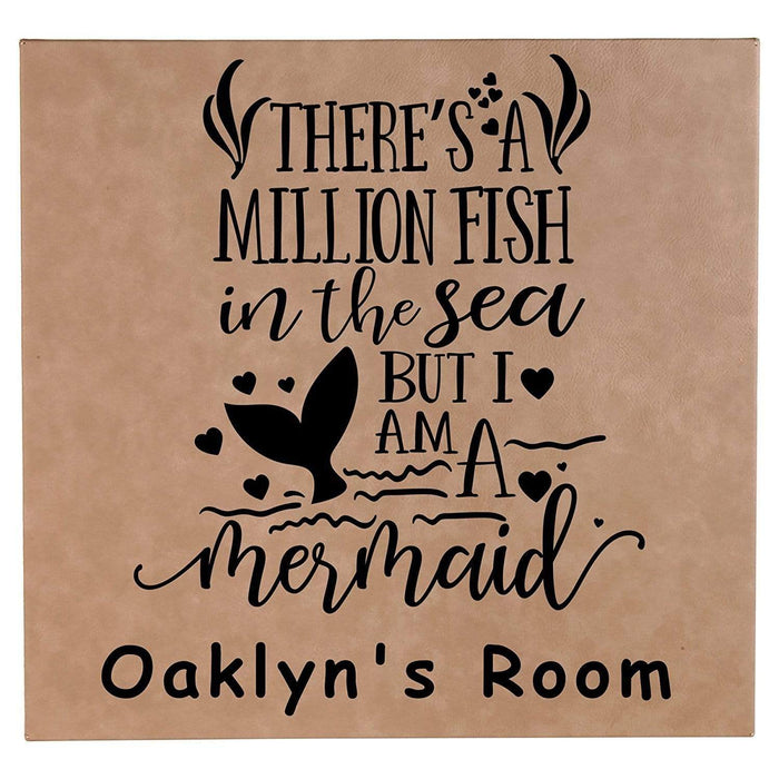 Personalized Mermaid Leatherette Wall Hanging
