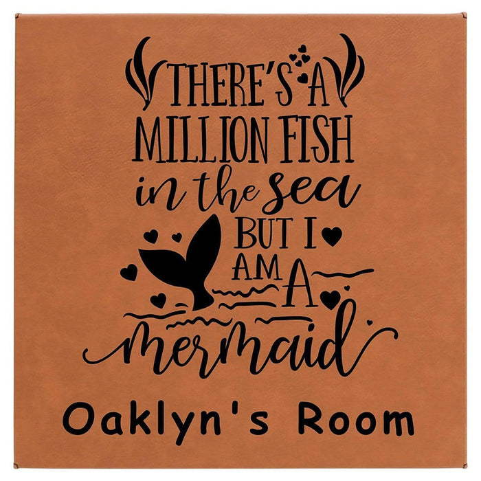 Personalized Mermaid Leatherette Wall Hanging