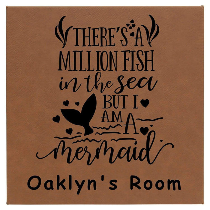 Personalized Mermaid Leatherette Wall Hanging