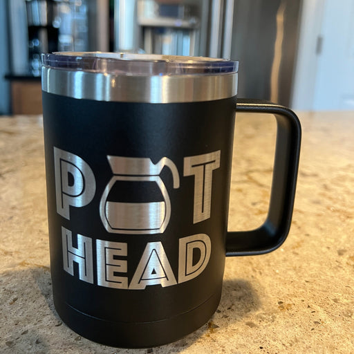 Pot Head 15 ounce Stainless Steel Insulated Coffee Mug