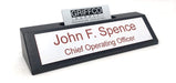 Rustic Black Stain Name Plate with Card Holder - Made in USA