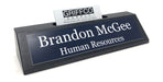 Rustic Black Stain Name Plate with Card Holder - Made in USA