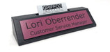 Rustic Black Stain Name Plate with Card Holder - Made in USA
