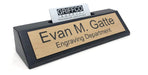 Rustic Black Stain Name Plate with Card Holder - Made in USA