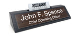 Rustic Black Stain Name Plate with Card Holder - Made in USA