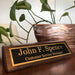 Walnut desk name plate personalized